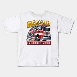 Cartoon Fire Truck Kids T-Shirt